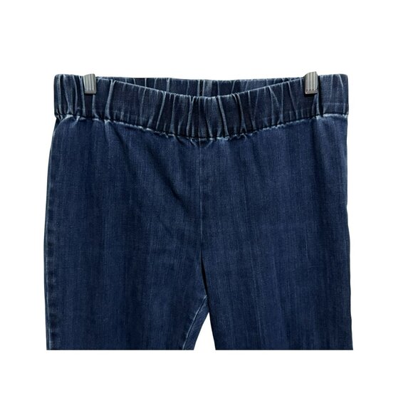 Soft Surroundings Dark Wash Pull On Jeggings Elastic Waist Tapered Leg Sz M - Picture 2 of 4